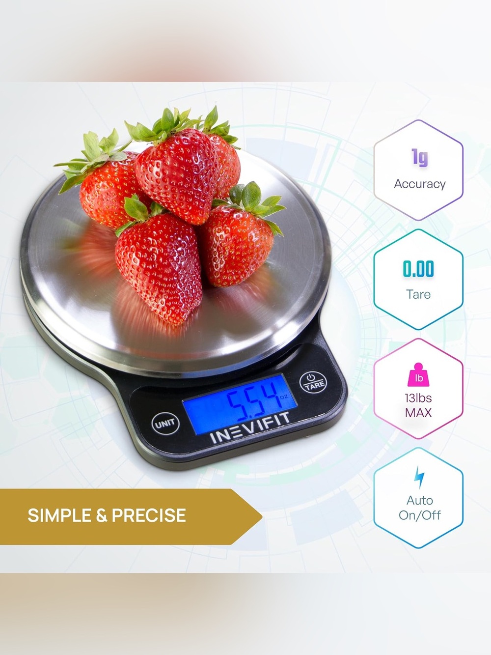 Digital Kitchen Scale Stainless Steel 13lbs Food Scale New in Box